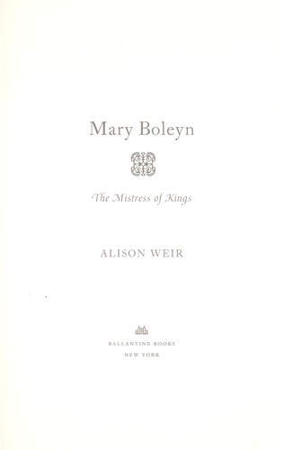 Cover of Mary Boleyn: The Mistress of Kings